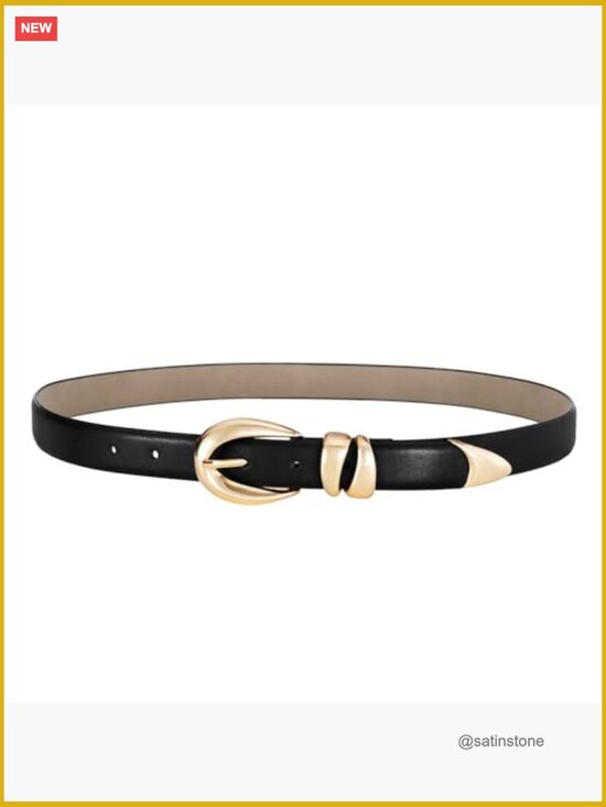 Faux Leather Belt with Gold Buckle - Adjustable Women\'s Belt for Jeans & Dress main image 4